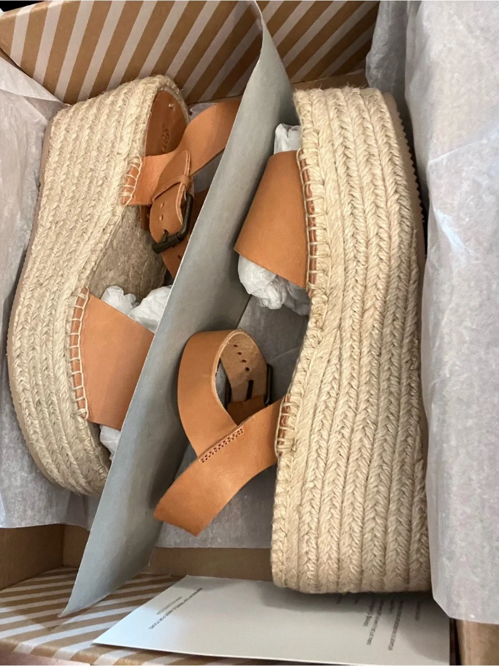 Soludos Nude Women’s Minorca High Platform Leather Sandal Box Label